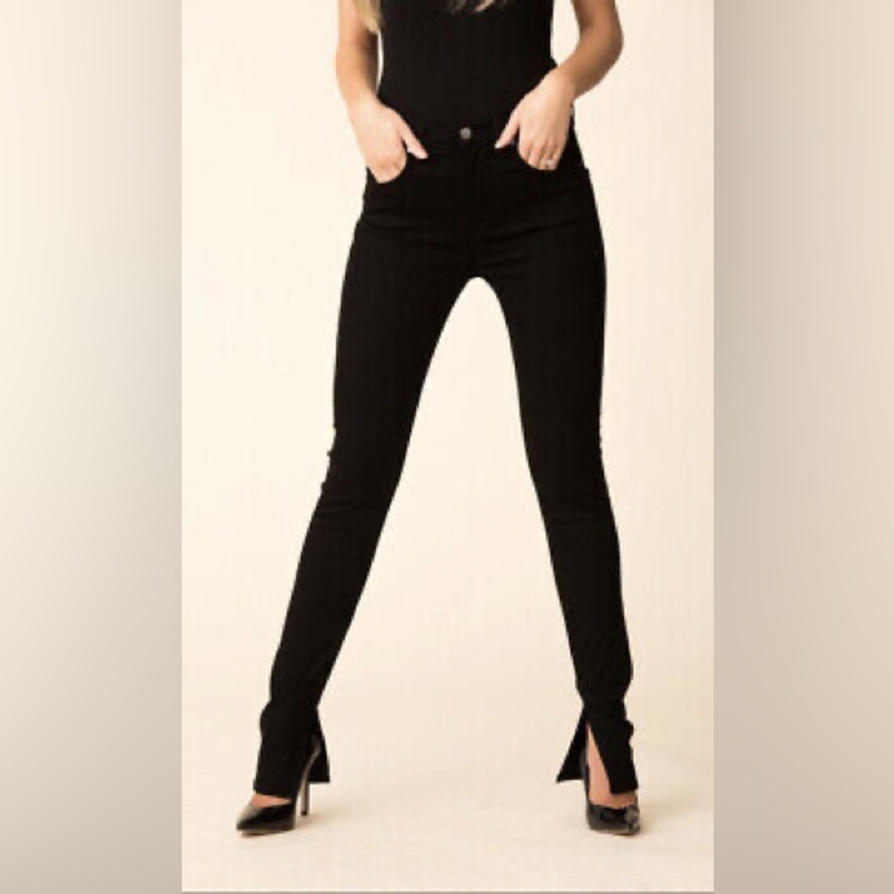 Veronica Beard Kate Skinny High Rise Slit Jeans Raven 31 / 12